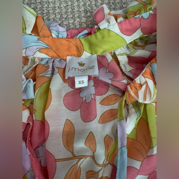 J. Marie Women’s XS Ava Mae Multicolor Floral Long Sleeve Maxi Dress - Picture 7 of 10